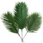 Feiyue - lot de 11 tiges de palmier artificielles, fausses feuilles de palmier pour compositions florales ...