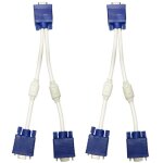 Lot de 2 adaptateurs de sortie vga double convertisseur de rpartiteur vido cordon d'alimentation de ...