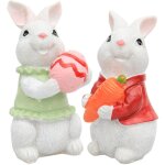 Lot de 2 figurines de lapin de pques en rsine, adorables, modle animal, dcoration de bureau