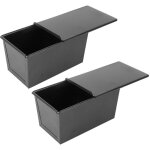 Lot de 2 moules  pain antiadhsifs avec couvercle, pour la cuisson du pain grill