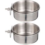 Lot de 2 porte - gobelets pour cage  oiseaux, distributeur d'eau, ustensiles d'alimentation, nourriture ...