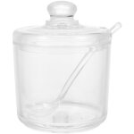 Feiyue - lot de 2 sucriers de cuisine en verre avec couvercles en acrylique