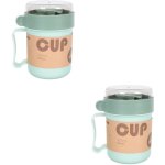 Lot de 2 tasses  soupe pour petit - djeuner, accessoires de voyage pour crales, bol  couvercle sr, ...