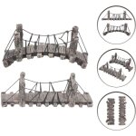 2x mini pont staute pont en arc en bois avec balustrades bricolage rocaille bonsa pot de fleurs mousse ...
