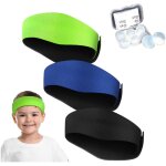 Lot de 3 bandeaux de natation en silicone souple avec 3 paires de bouchons d'oreilles pour enfants et ...