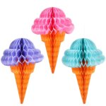 Lot de 3 pendentifs en forme de boule en nid d'abeille en forme de crème glacée à suspendre à hawaï Lot de 3 pendentifs en forme de boule en nid d'abeille en forme de crème glacée à suspendre à hawaï