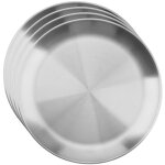 Lot de 4 assiettes à dessert en acier inoxydable pour ustensiles de cuisine en acier inoxydable, plateau ... Lot de 4 assiettes à dessert en acier inoxydable pour ustensiles de cuisine en acier inoxydable, plateau ...