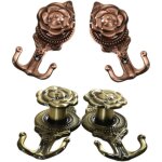 Feiyue - lot de 4 crochets de rideaux en mtal  motif rose, crochets de rideaux vintage, crochets de ...