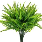 Feiyue - lot de 4 fougres de boston artificielles en plastique, arbustes artificiels, verdure pour maison, ...