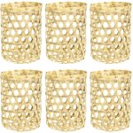 Lot de 6 petits couvercles de vase en bambou pour dcoration de vase en verre