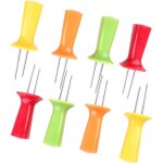 Lot de 8 fourchettes  mas en acier inoxydable pour barbecue, fourchette  viande, fourchette  fruits, ...