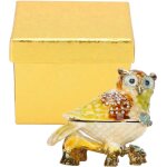 Bote  bijoux en forme de hibou, bote de rangement pour bijoux en mail, dcoration artisanale en strass ...