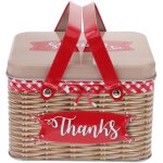 Feiyue - bote  biscuits  main en imitation rotin, bote de rangement crative en fer blanc pour bonbons ...