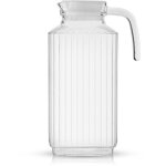Bouilloire de réfrigérateur nervurée pour boissons, bouteille de jus transparente en acrylique, pichet ... Bouilloire de réfrigérateur nervurée pour boissons, bouteille de jus transparente en acrylique, pichet ...