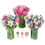 Feiyue - cartes pop - up, bouquet de fleurs ternelles grandeur nature, cartes de v?ux pop - up 3d avec ...