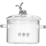 Feiyue - marmite en verre pour ragot de cuisine, ustensile de cuisine brais, marmite de cuisson avec ...