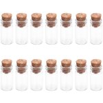 Mini bouteille 50pcs mini bouteilles en verre avec bouchons en lige bocaux  souhaits transparents diy ...