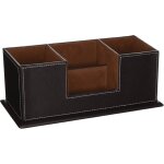 Feiyue - organiseur de bureau - bo�te de rangement multifonctionnelle en cuir pour stylos et cartes de ...