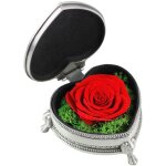 Feiyue - pétales de rose préservés dans un coffret cadeau en forme de c?ur cadeau de rose éternelle Feiyue - pétales de rose préservés dans un coffret cadeau en forme de c?ur cadeau de rose éternelle