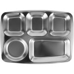 Plateau à dîner divisé en acier inoxydable pour cantine scolaire, assiette à nourriture divisée, assiette ... Plateau à dîner divisé en acier inoxydable pour cantine scolaire, assiette à nourriture divisée, assiette ...