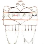 Feiyue - prsentoir mural multifonctionnel en mtal en forme de c?ur pour boucles d'oreilles, colliers, ...