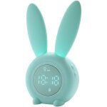 Rveil en plastique petite horloge de bureau style oreille de lapin veilleuse led rveil magntique horloge ...