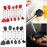 Spatule antiadhsive en silicone pour cuillre  soupe, passoire, grattoir, outil de cuisine