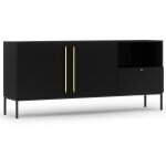 Bestmobilier - felicia - buffet bas - noir - 180 cm