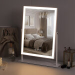 Miroir de courtoisie clair par led, 30 cm x 41 cm, miroir de courtoisie rglable en 3 couleurs, miroir ...