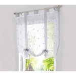 Fenetre broderie stores romain voilages d�coration para chambre balcon cuisine, gris, 80cmx140cm - sollbry ...