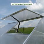 Fentre de toit polycarbonate pour serre jura classica, ouverture automatique oui