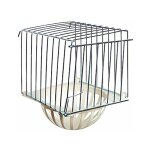 Nid ext�rieur avec d�me en plastique et grille en fer pour cage � oiseaux