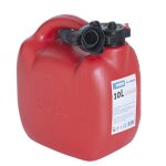 Jerrican plastique rouge 10l pour essence diesel avec bec verseur fervi 0660 / 10