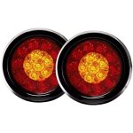 Feu arri�re rond � 16 led avec ?illets en caoutchouc noir pour voiture, camion, remorque