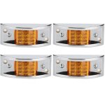 Feu de gabarit lat�ral, 4 pi�ces 12 led 10 - 30 v feu de gabarit lat�ral chrom� indicateur ambre d�gagement ...