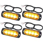 Feu de p�n�tration 4 led 12 / 24 v, stroboscope orange, feu d'avertissement d'urgence, stroboscope automatique ...