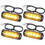Feu de pénétration 4 led 12 / 24 v, stroboscope orange, feu d'avertissement d'urgence, stroboscope automatique ... Feu de pénétration 4 led 12 / 24 v, stroboscope orange, feu d'avertissement d'urgence, stroboscope automatique ...