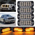 Feu stop stroboscopique de voiture  6 led - barre lumineuse de vhicule 12v - 24v - gyrophare clignotant ...