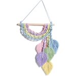 Feuilles arc - en - ciel - tissage nordique - feuilles color�es fa�on tapis - d�coration murale de t�te ...
