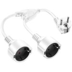 Fiche double pour prise, fiche double 16a / 250v / max, rallonge courte avec adaptateur prise schuko ...