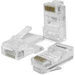 Fiche rj45 qoltec cat6 utp passage contacts plaqu�s or 100 pi�ces