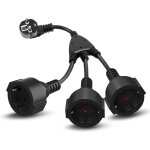 Fiche triple pour prise, rallonge avec 3 prises 16a / 250v / max. 3500w 3 en 1 adaptateur de prise distributio ...