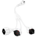 Fiche triple pour prise, rallonge avec 3 prises schuko 16a / 250v / max. 3500w 3 en 1 adaptateur de prise ...