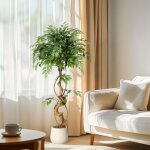 Lunsy - ficus artificiel de 1, 2 m, arbre artificiel r�aliste, vert luxuriant, pour bureau, maison, salon, ...