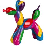 Figurine chien ballon pop art rsine 28x10x28 cm