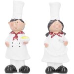 Figurine de couple de chefs en rsine, sculptures, statues, dcoration de cuisine, bar, armoire, boulangerie, ...