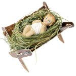 Figurine de cr�che de 11 cm de l'enfant j�sus dans la cr�che