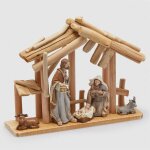 Figurine de crche avec cabane 38x10x28 cm