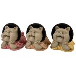 Figurine d�corative bouddha chat m�ditation zen, lot de 3 statues, d�coration orientale pour la maison, ...