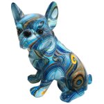 Figurine d�corative bouledogue en r�sine pop art, sculpture moderne, d�coration de bureau, cadeau original ...